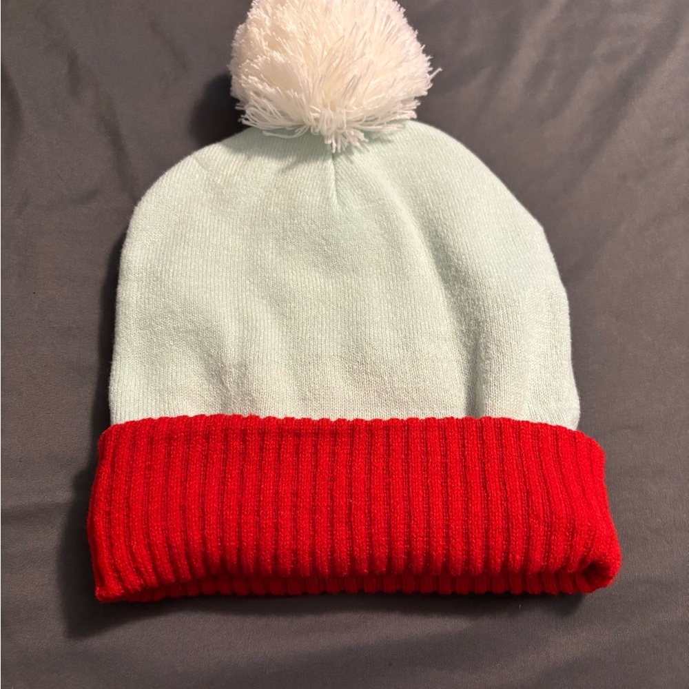 Kids Polar Bear Winter Hat - Red and White - Picture 3 of 3
